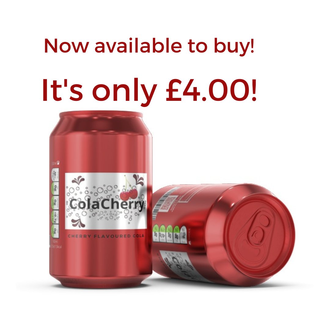 Brrr_official's tweet photo. "ColaCherry" is only £4.00! It is available to buy on the Brrr website! Link in bio. "ColaCherry" is sold in packs of 12. #softdrinks #cherrycola #healthysoftdrinks #Brrr🍒🥤 https://t.co/mjWT8VIsIQ