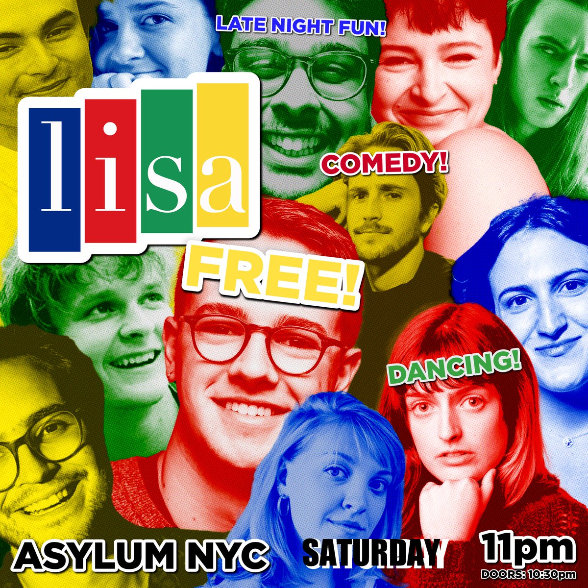 TheLisaTweeter's tweet photo. Lisa is FREE! TONIGHT! 11PM! Comedy, party, YOU! With @FrenchTroast @PB_andJamie @williambanks_ @LizDemmon @guslaughlin @ryanxcx @SamBlumenfeld15 @WillyoHiggins &amp; More! https://t.co/JbuXqegiA8