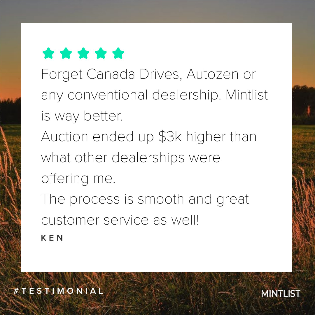 Thank you, Ken, for the wonderful review!

#testimonial #sold #Mintlist #soldcar #usedcar