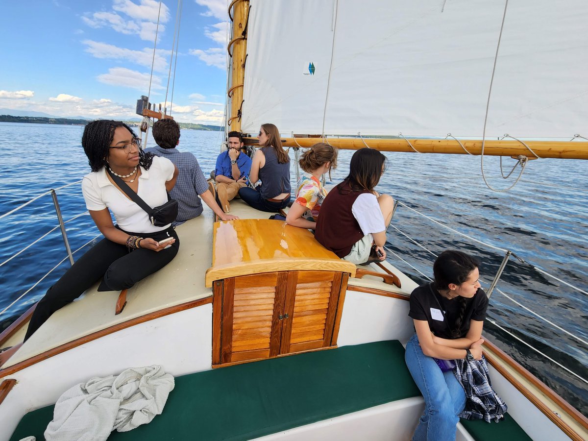 BigCzcn's tweet image. During our full group meeting this week a dozen @CZCNet #BigDataCluster members spent a beautiful couple hours on Lake Champlain sailing in a vessel named Friend Ship, piloted by a Whistling Man Schooner crew. Studying the #CriticalZone includes enjoying its recreational aspects.