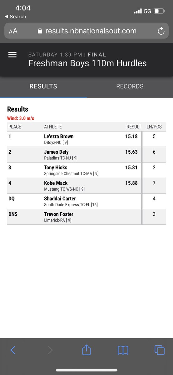 DudleyTrack's tweet photo. Freshman Le’Ezra Brown doubles back to back wining the Freshman 100m and 110h … he runs the 200 in an hour. 🏆🥇 #SuperFreshman https://t.co/3ZEmHod2i0