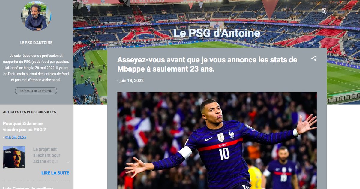 <a href="/oAzzoo/">AzOu</a> C'est exactement ça. Je valide direct. 
Sinon pour fêter mes 2000 vues aujourd'hui sur mon blog : lepsgdantoine.blogspot.com que j'ai lancé il y a 3 semaines, je vous invite à me rendre visite et à me donner du retweet en veux-tu en voilà ;) 

#PSG #teamPSG <a href="/oAzzoo/">AzOu</a> <a href="/aboupanam95/">Les débriefs d'Abou95 ❤️💙</a>