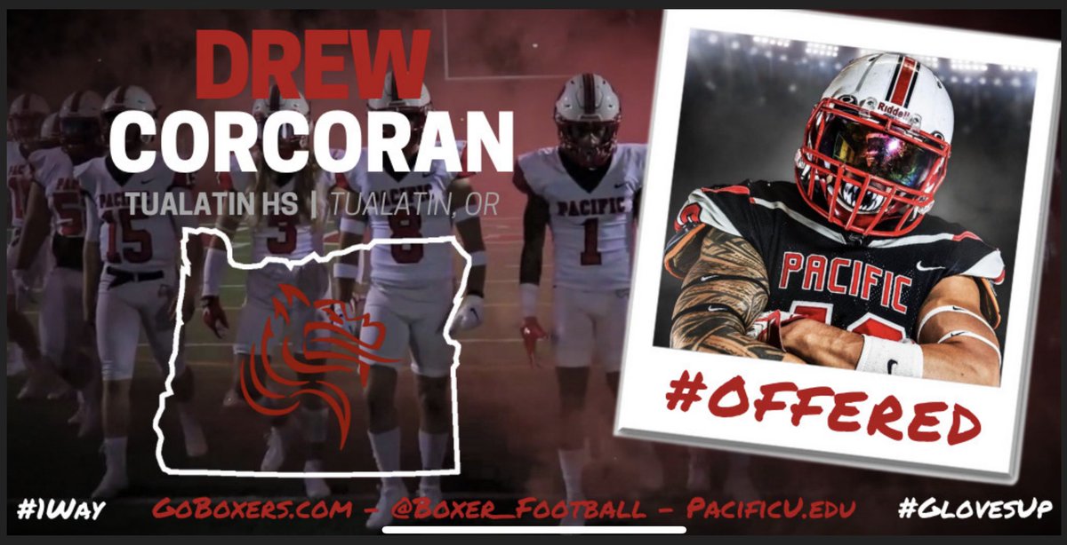 After a great conversation with <a href="/Coach_Gilgan/">Lukkes Gilgan</a> I am excited to share that I have received my second offer to play college football from <a href="/Boxer_Football/">Pacific Football</a> .  Thankful for this amazing opportunity!  #GoBoxers
<a href="/CoachFalc/">Ian Falconer</a> <a href="/TualatinHSFB/">Tualatin Timberwolves Football</a> <a href="/coachferraro77/">Dom Ferraro</a> <a href="/CoachLinny/">Coach Linny- Linepro</a> <a href="/JordanJ_/">Jordan Johnson</a>