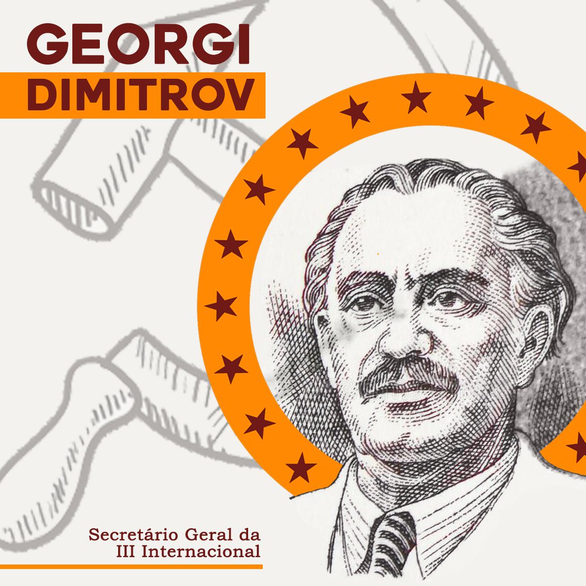 Fez de seu julgamento uma tribuna contra os capitalistas e os nazistas. Liderou o Partido Comunista da Bulgária e a III Internacional. Hoje lembramos da memória dele, Georgi Dimitrov!