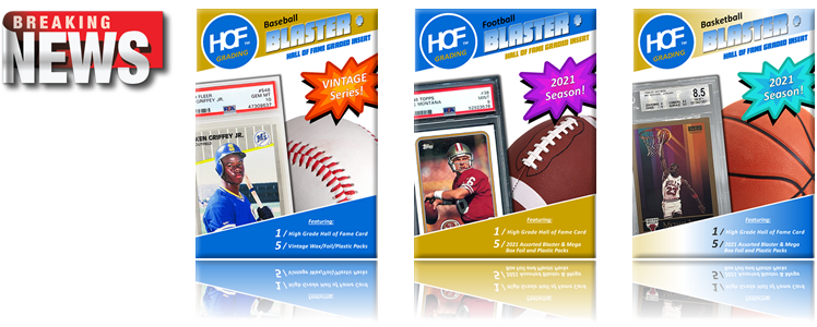 HOF_Grading's tweet image. The HOF Grading Baseball Blaster+ Vintage Series, Football 2021 Season and Basketball 2021 Series will now all be available beginning July 1, in the following quantities: Individual Box, 6 Box Mini-Case, and 13 Box Case