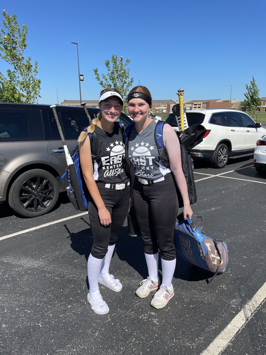 CathSoftball's tweet photo. Lexington Catholic Allstars!!!

@EmilyLammers4 is completing her pre-college Allstar circuit this weekend in Bowling Green KY at the East/West Allstar game 🚀⭐️

@lucynash22 has one more year of Allstars as she is representing LC on the junior team!!!🥎⭐️

GO KNIGHTS!!! https://t.co/wAJeV7sZAn