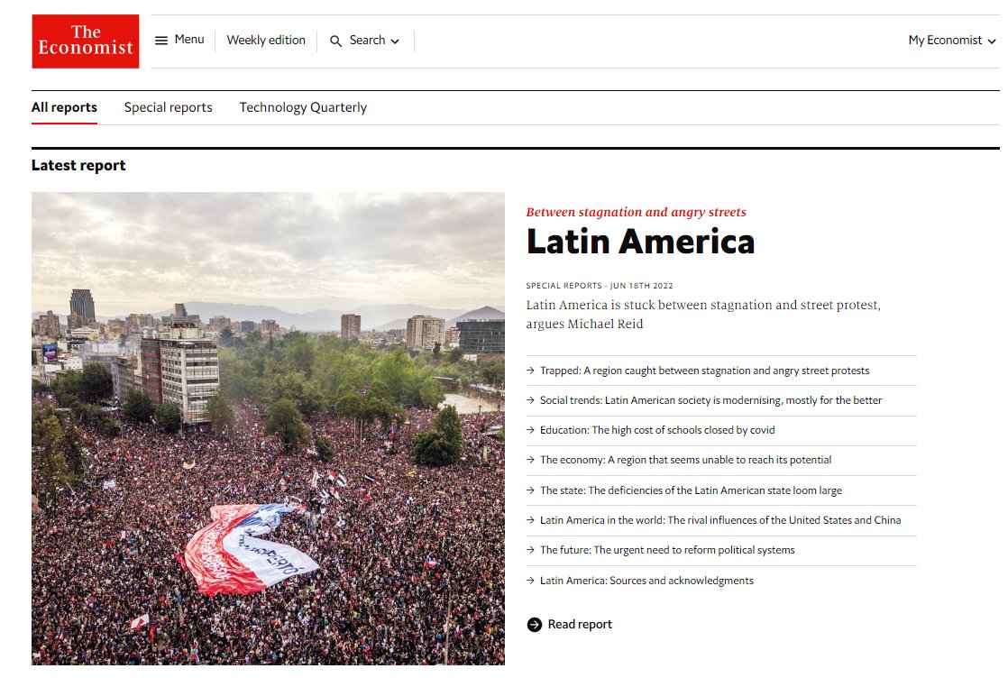 LFLopezCalva's tweet photo. If you are looking for what to read this weekend, I invite you to read the last special from @TheEconomist which references our Regional Human Development Report: " Trapped: High Inequality and Low Growth in Latin America and the Caribbean". 

https://t.co/ghfhuWmTjl https://t.co/KM0JHGxcC1