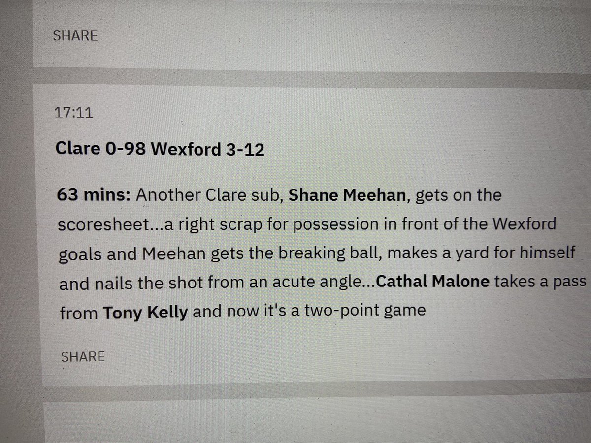 JamesDoorley's tweet photo. Some scoring by Clare, that must be a record @GAA_Stats ๐ @RTEgaa #clawex #gaa https://t.co/Ky5ZlYmRuo