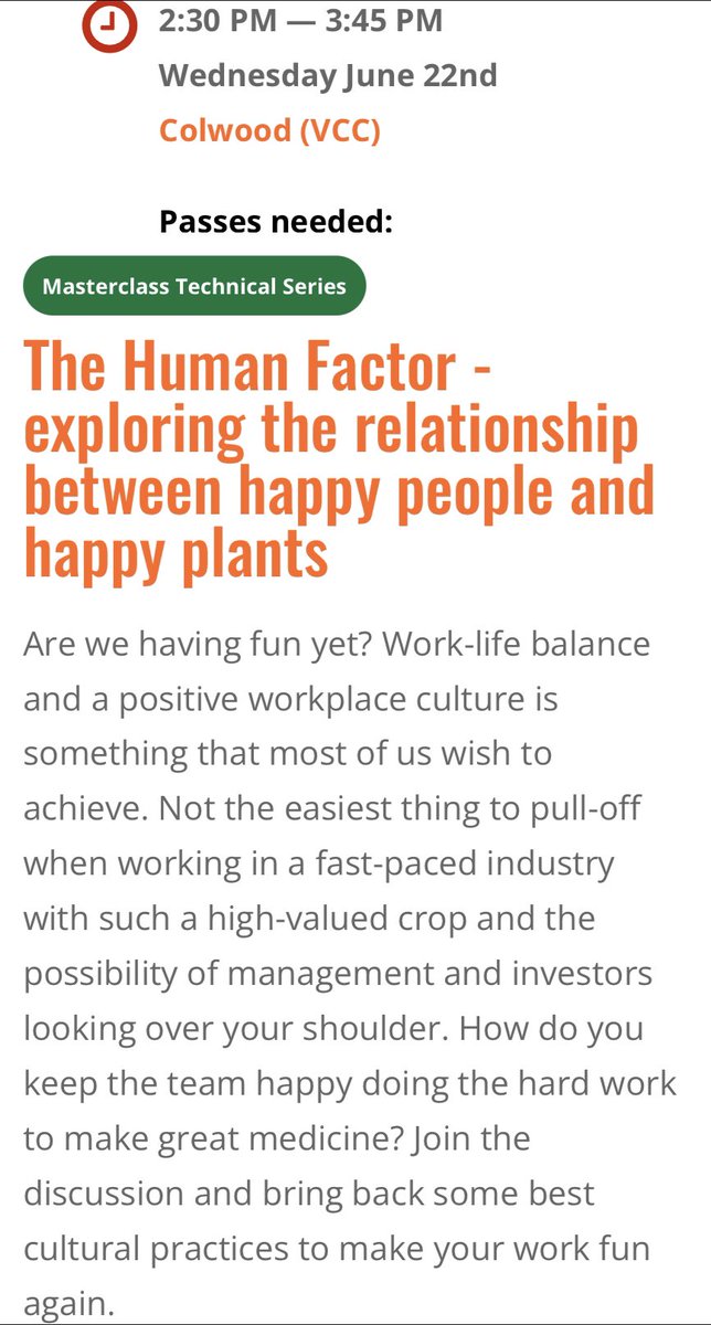 Really excited to end off the <a href="/growupcanada/">Grow Up Conference, Expo and Awards</a> conference next week on one of my favourite topics! How to maintain cannabis culture, community and connectivity in the workplace! Looking forward to chatting about <a href="/MyCannatherapy/">Cannatherapy</a> with some amazing humans