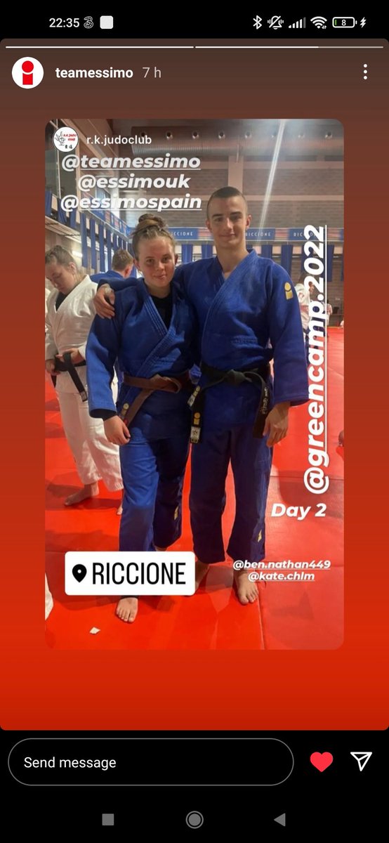 RKjudoclub's tweet photo. Day 2 complete โ
Green camp 2022. Great randori. ๐ช๐ช๐ฅ @Ben_nathan449 @judoka_kate
#judo #riccione #rkjudoclub #rkraiders #southderbyshirejudoclub #judolife #trainingcamp #essimouk #teamessimo #essimospain https://t.co/c6v43wKs88
