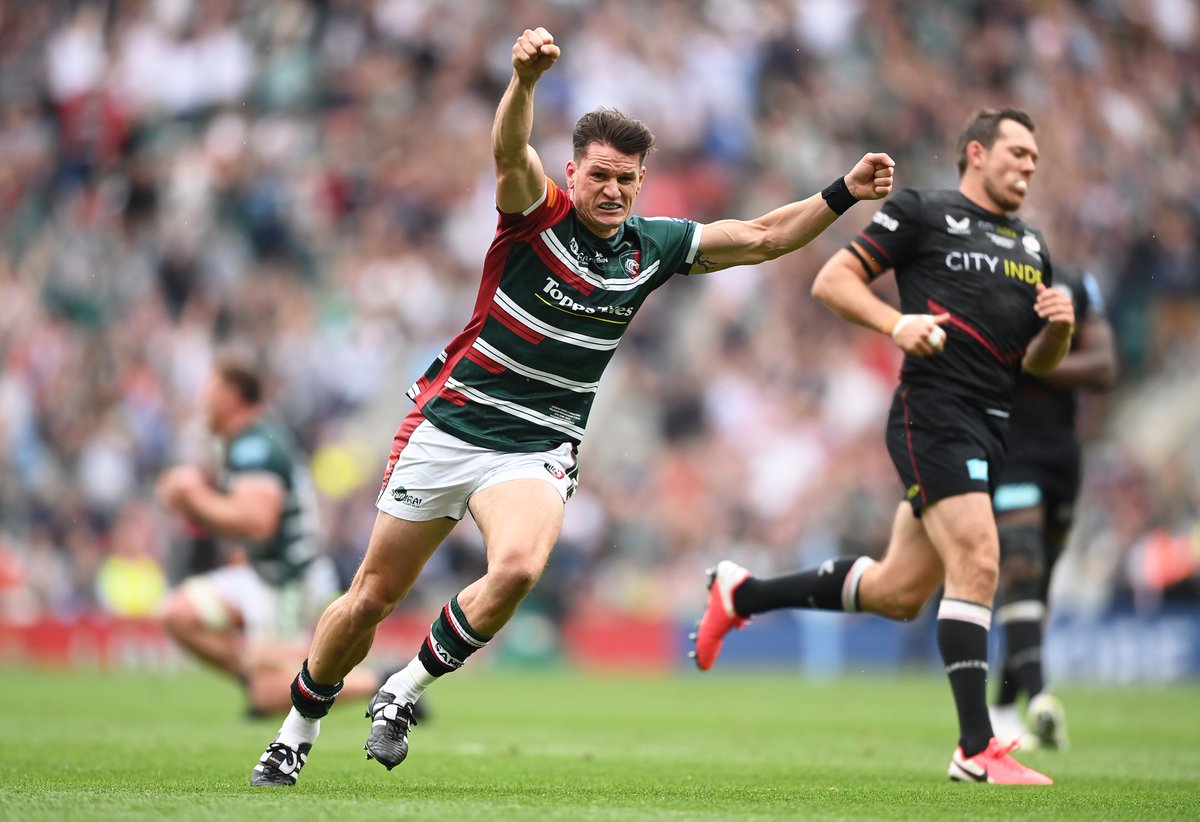 The man of the moment : <a href="/FreddieBurns/">Freddie Burns</a> of <a href="/LeicesterTigers/">Leicester Tigers</a> 🤩

#GallagherPremFinal | #LEIvSAR