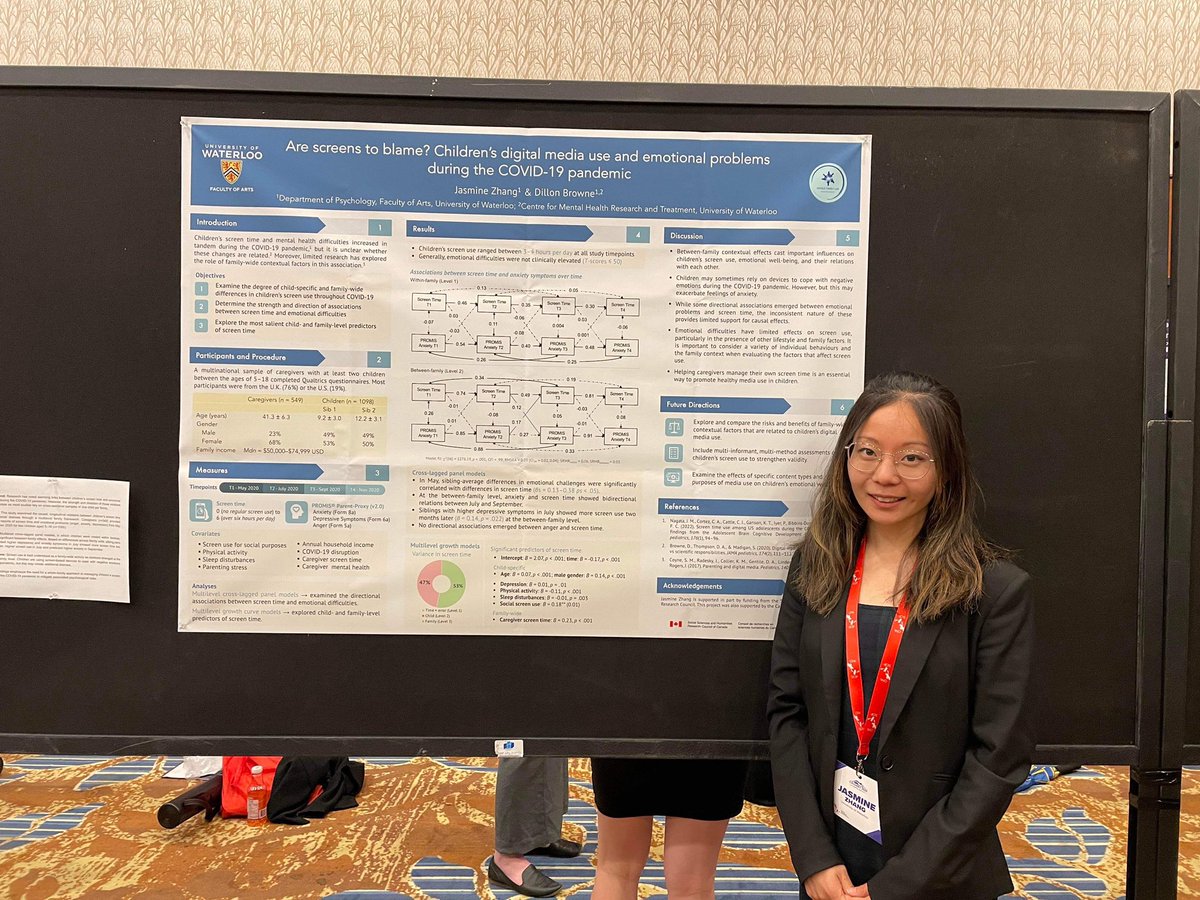 Come check out <a href="/jasminezhang72/">Jasmine Zhang</a>’s brilliant poster about children’s digital media use and emotional problems during the COVID-19 pandemic at <a href="/CPA_SCP/">CPA_SCP</a> 📱<a href="/WholeLab/">Dr. Dillon Browne (Whole Family Lab)</a>