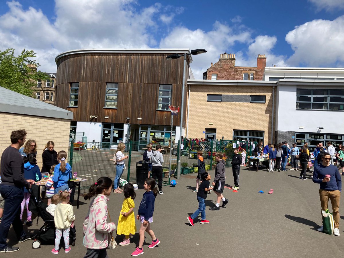 EdinPta's tweet photo. Absolutely delighted to have had our first Summer Faire since 2019 today! So lovely to see so many of our children and families in the playground today, having fun and raising funds for our school 😊 https://t.co/HP2CGN2P3o