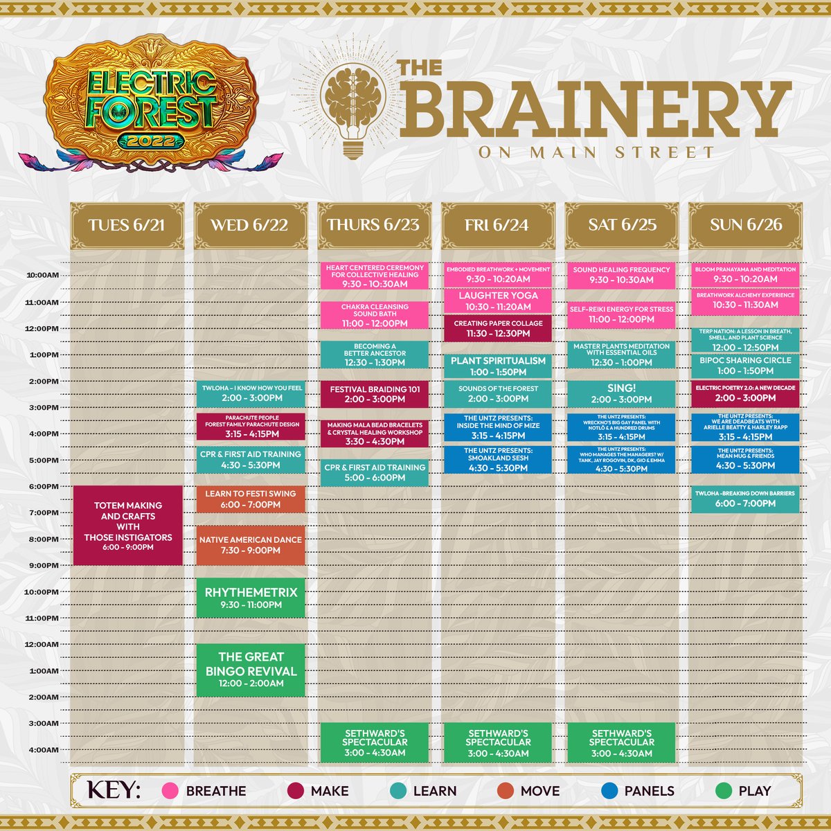 Electric Forest schedule