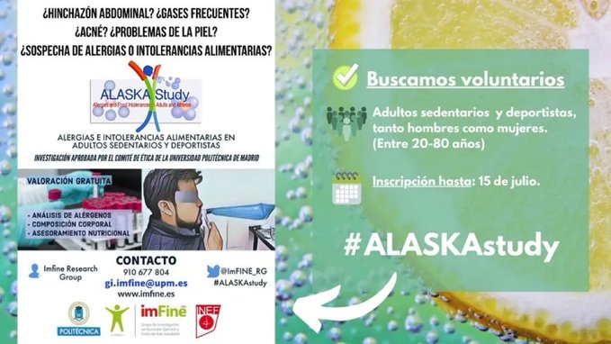 ETSIDI_UPM's tweet photo. Voluntari+s para estudio #AlaskaStudy
El plazo de inscripción finaliza el 15 de julio. Pueden participar personas entre 20 y 80 años
Más información en: https://t.co/ttcYRM6SOH https://t.co/kjxhYq6nEt