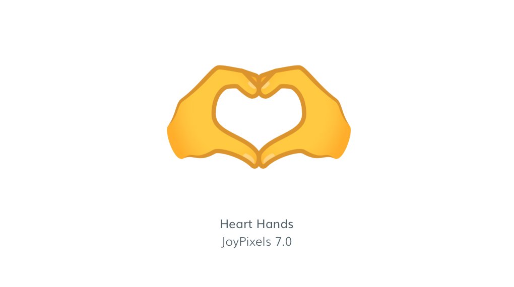 joypixels's tweet photo. A Heart Hands emoji has been a popular request for years and we're thrilled to be releasing it next month! 🫶 https://t.co/98iTZ3YYWH