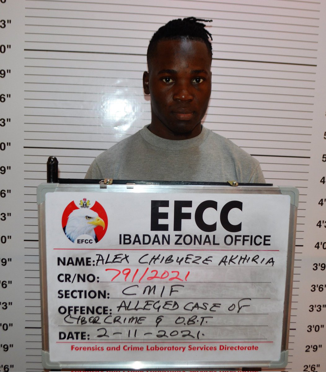 officialEFCC's tweet photo. Courts Convict Three Cybercriminals in Ibadan

The Ibadan Zonal Command of the Economic and Financial Crimes Commission, EFCC, on Thursday, June 16, 2022, secured the conviction of the trio of Warees Tunde Oladunni, Makinde Ajibola and Alex Chibueze Akhiria for  cyber-fraud. https://t.co/Yg0wNxw9Xj