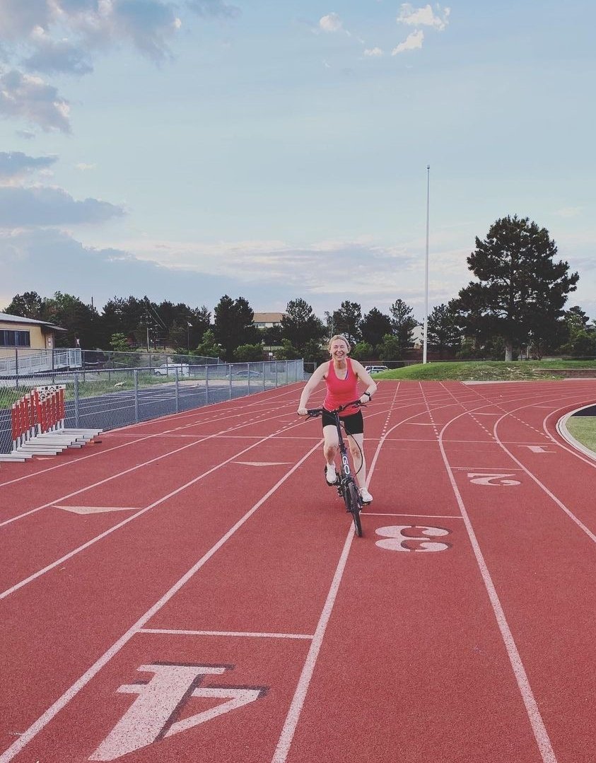 qthetrackcoach's tweet image. We did some 40" runs on the turf yesterday then rode around on the elliptigo for yesterday's practice. #ABunchOfBigKids #HaveSomeWillYa #MastersTrack