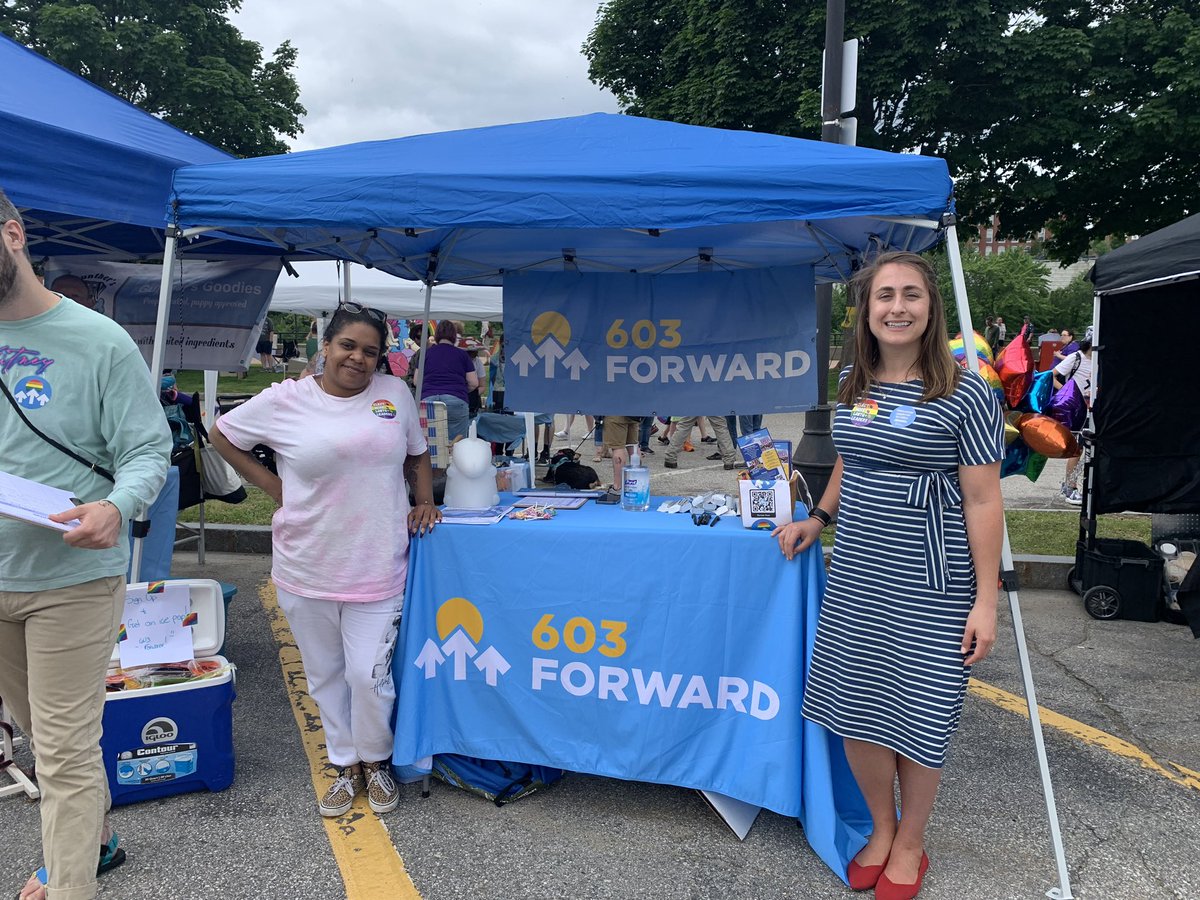 603Forward's tweet photo. Adriana, Matt, + Molly are at Queen City Pride today! 🏳️‍🌈🏳️‍⚧️

Stop by, say hi + chat about how we’re building power to create a NH where we can all thrive. #ComeOutWithUs #QueenCityPrideNH https://t.co/JogeGRUMye