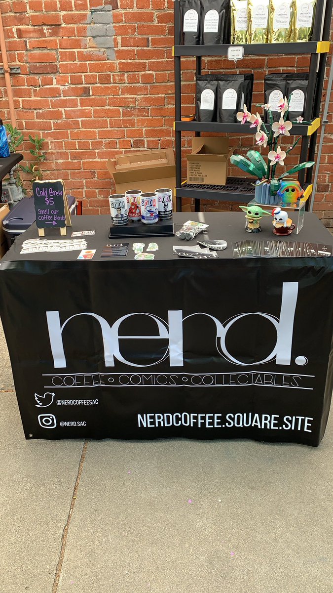 nerdcoffeesac's tweet image. That’s a good looking booth.