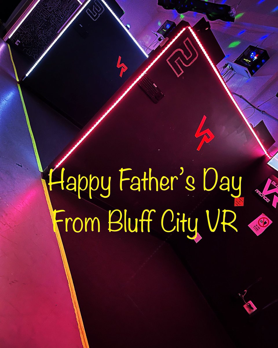 bluffcityvr's tweet photo. Bring your Dad out &amp;treat him to an escape from reality @bluffcityvr! With 70 plus games, you can’t go wrong! Oh&amp;did I mention Dads play free! (With purchase of 60min or more. Restrictions apply)￼ 
1026 North Germantown Pkwy, Cordova TN

#bluffcityvr #FathersDay #supportlocal https://t.co/2GUw4bxRSe