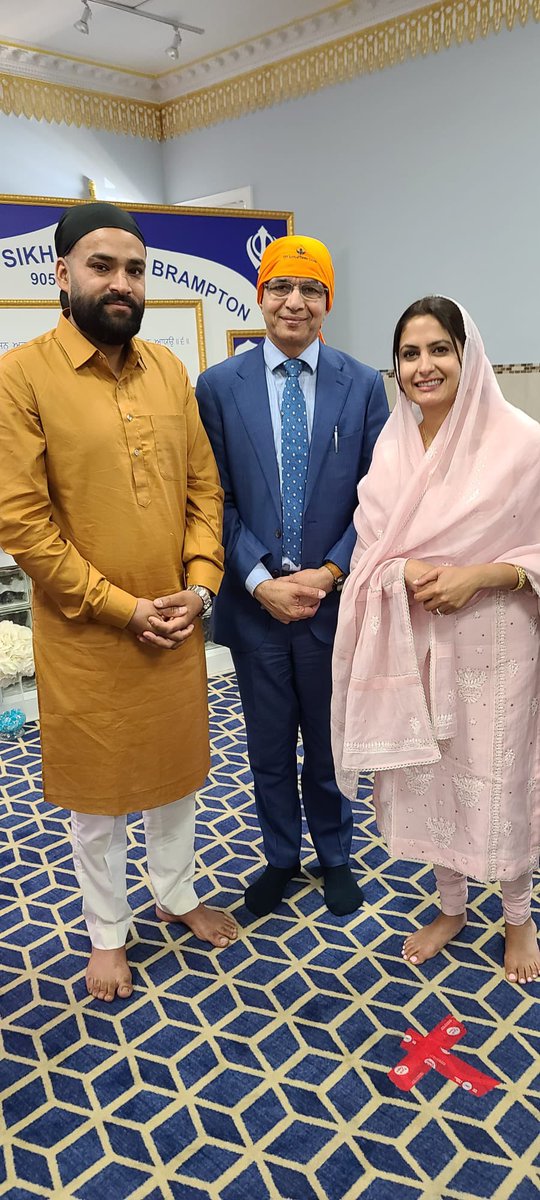 Parvasi_Group's tweet photo. Congratulations to Kamal Khera, Canada's Minister of Seniors and her fiance Jaspreet Singh Dhillon, who are getting married on July 7th. Today they got blessings of Shri Guru Granth Sahib at Gurdwara Sikh Sangat Brampton during a Kirtan and Ardas. @KamalKheraLib https://t.co/jIbHhurYEo