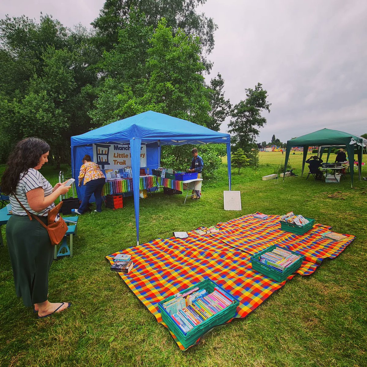 Southmanctrail's tweet photo. Today we popped up at @LadybarnFriends for their fun day  we had a great day and gave out 100s of books.  Our next pop up will be at @mauldethprimary Festival on 16th July 12-4. https://t.co/AYuzymoU6G