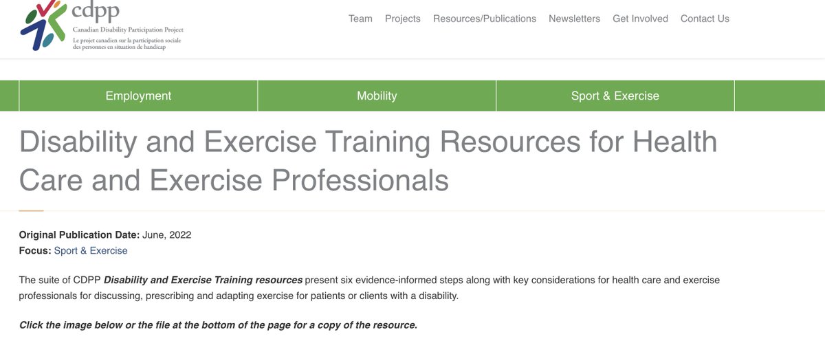 CDPP (@candisparpro) on Twitter photo It's here! CDPP's new suite of resources: for health & exercise professionals to discuss, prescribe and adapt exercise for patients/clients with disabilities.
@CSEPdotCA <a href="/AbilitiesCentre/">Abilities Centre</a> <a href="/CTJumpstart/">Canadian Tire Jumpstart Charities</a>
bit.ly/3Hua7rj It's here! CDPP's new suite of resources: for health & exercise professionals to discuss, prescribe and adapt exercise for patients/clients with disabilities.
@CSEPdotCA <a href="/AbilitiesCentre/">Abilities Centre</a> <a href="/CTJumpstart/">Canadian Tire Jumpstart Charities</a>
bit.ly/3Hua7rj