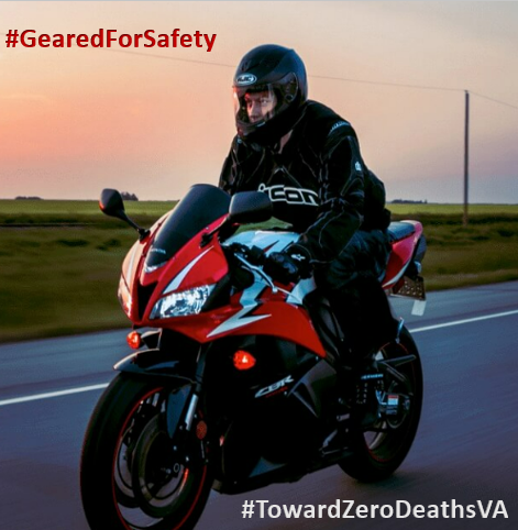 DriveSafeHR's tweet photo. During this first week of summer we encourage the nearly 425,000 licensed Virginia motorcyclists to ride safely & wear proper gear. A rider without a helmet is 40% more likely to suffer a fatal head injury than a helmeted rider. Be #GearedForSafety https://t.co/4Npy46hf15