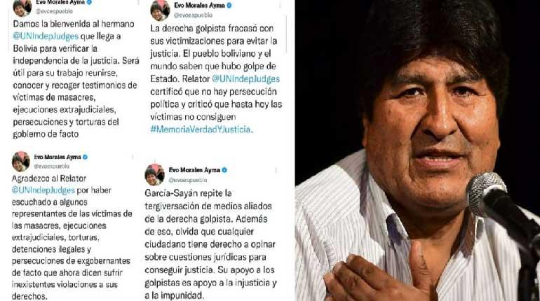 LosTiemposBol's tweet photo. Evo saludó y agradeció a García-Sayán por su informe, esas palabras mutaron y ahora lo acusa de intromisión: https://t.co/hb3M0Y1S8z https://t.co/ukTuFM2MCB