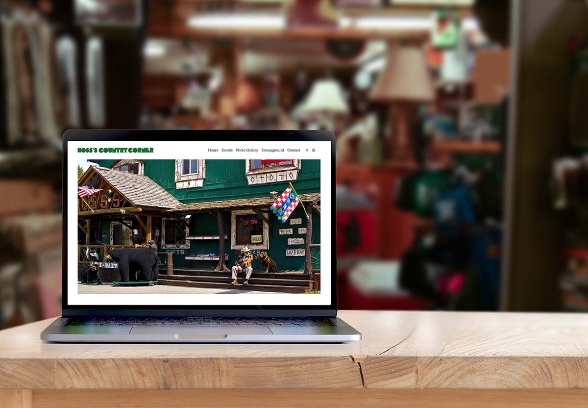 DKDesignStudio's tweet image. Hoss&apos;s Country Corner website by DK Design.