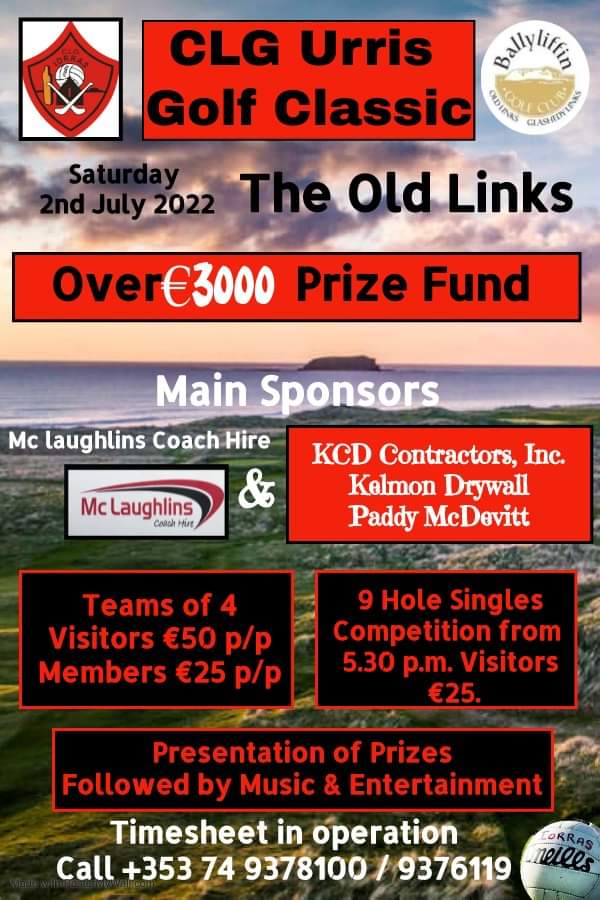 ClgIorras's tweet photo. Golf Classic - July 2nd
📌Announcing a special prize for our upcoming golf classic @Ballyliffin   All teams taking part will be entered into a draw on the night for a fourball @PortsalonGolf  with b&amp;b
accommodation in the Radisson Hotel, Letterkenny 
Please Retweet https://t.co/nzV6tkCRmr