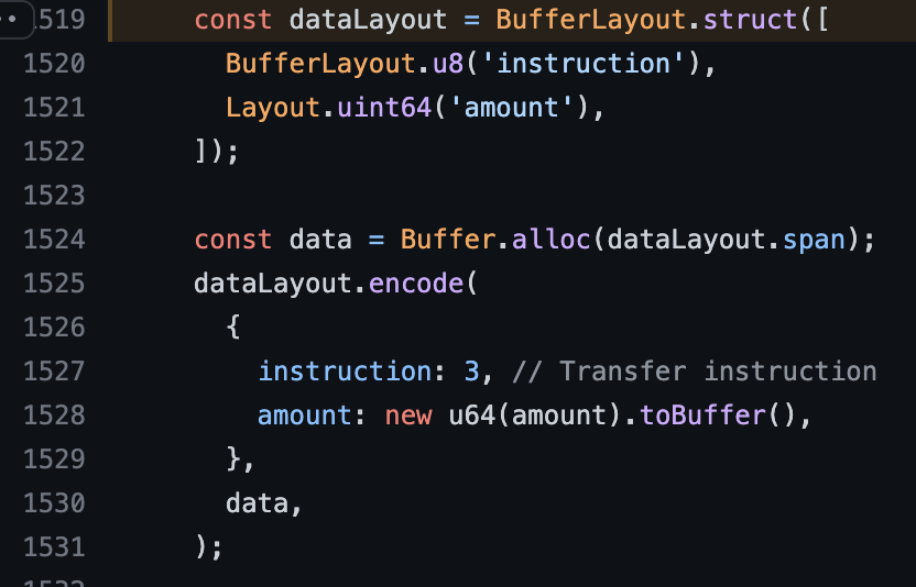 mordonez_me's tweet photo. Last night I wanted to decode the transfer instruction for reading the amount, reading the source code I found the way to do it, I am sharing with you the snippets in case you need them #solana #typescript #web3solana @solana https://t.co/2hV8drz6rS