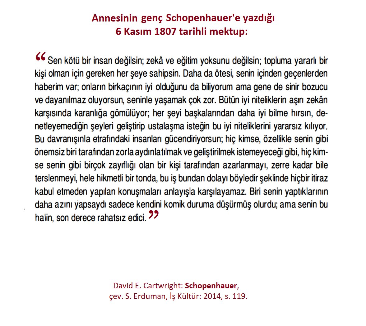 sadeceedebiyat's tweet photo. Schopenhauer'in 19 yaşındayken annesinden aldığı mektup. https://t.co/5HxmAvka2t