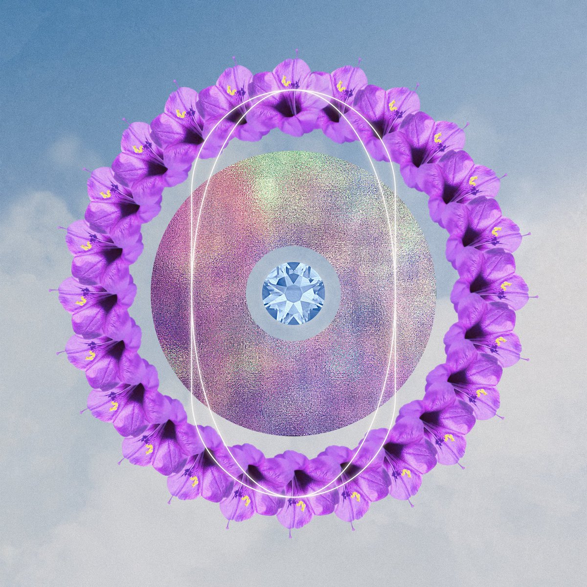 RingosNFT's tweet photo. GM! Here’s another Ringo Floragem with an aquamarine at the center. In ancient times, aquamarine was thought to protect those at sea. ⛵️#NFTCommmunity #nftart https://t.co/CjUdpydX9Q