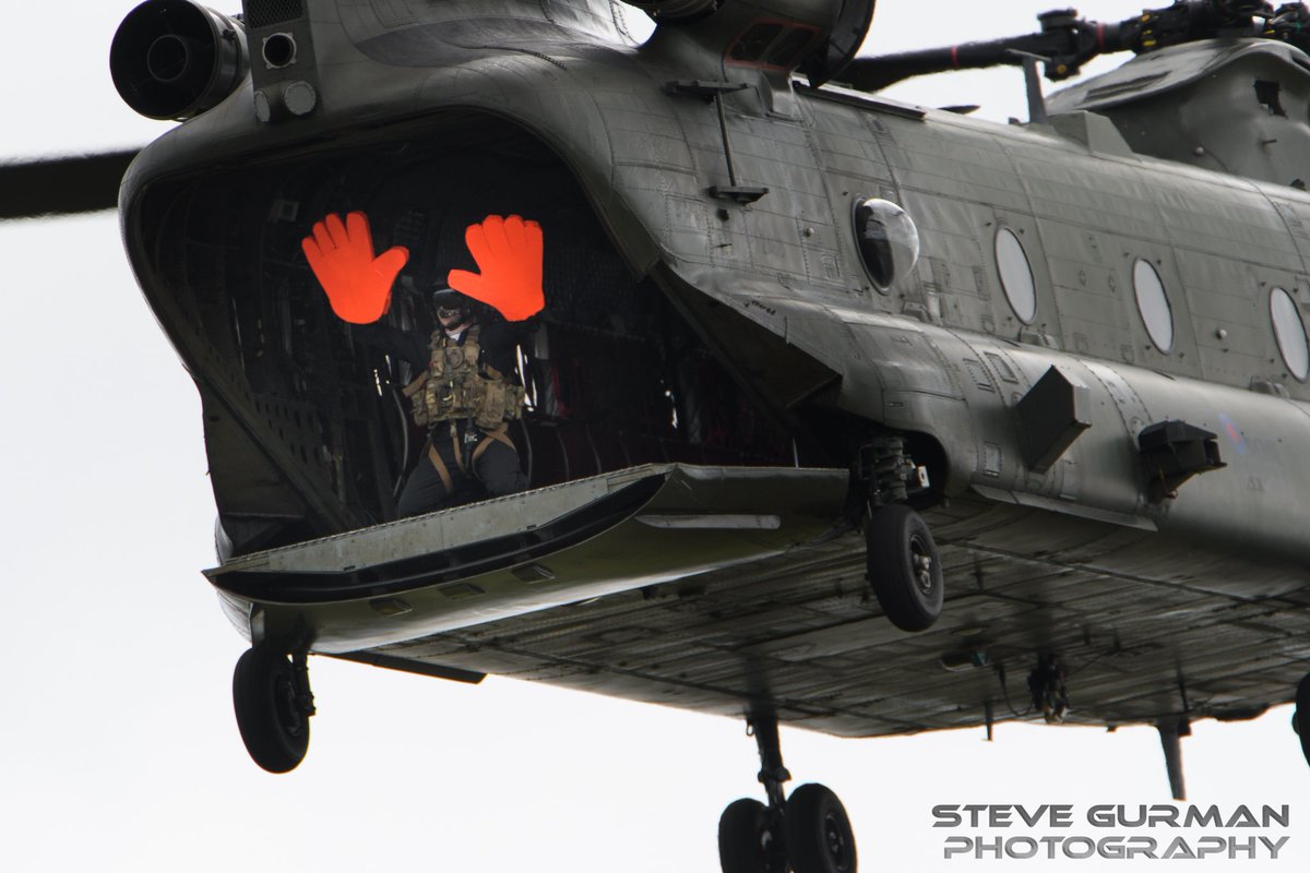 Two hands waving at Cosford in the <a href="/ChinookDisplay/">RAF Chinook Role Demonstration Team 2024</a> <a href="/cosfordairshow/">RAF Cosford Air Show</a>