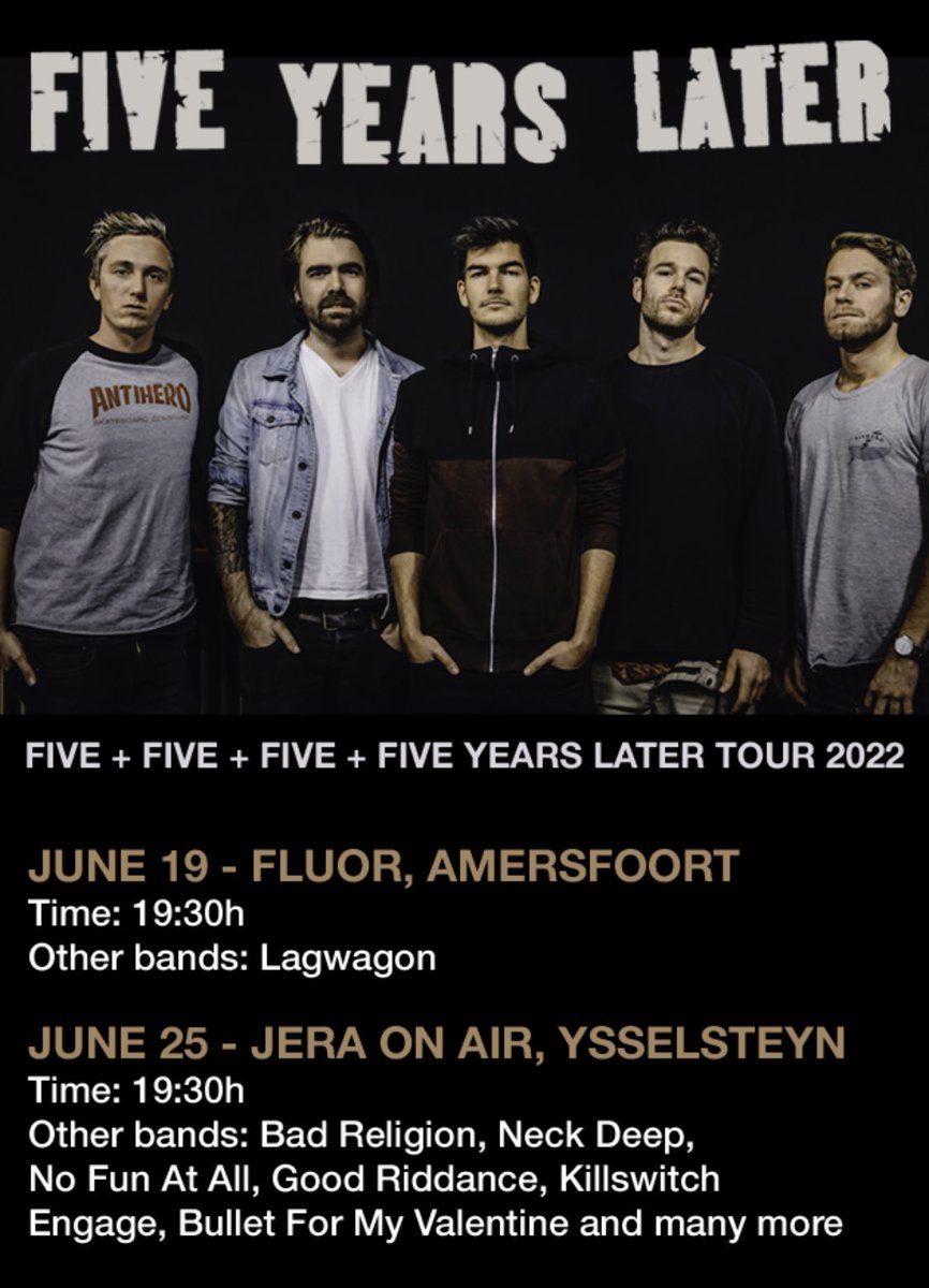 Zondag 19 juni (Fluor, support Lagwagon) en zaterdag 25 juni (Jera On Air) ga ik weer shows spelen met mijn highschool-punkband! 20 jaar na oprichting nog steeds zingen over gebroken harten. Zo! Veel! Zin! In!