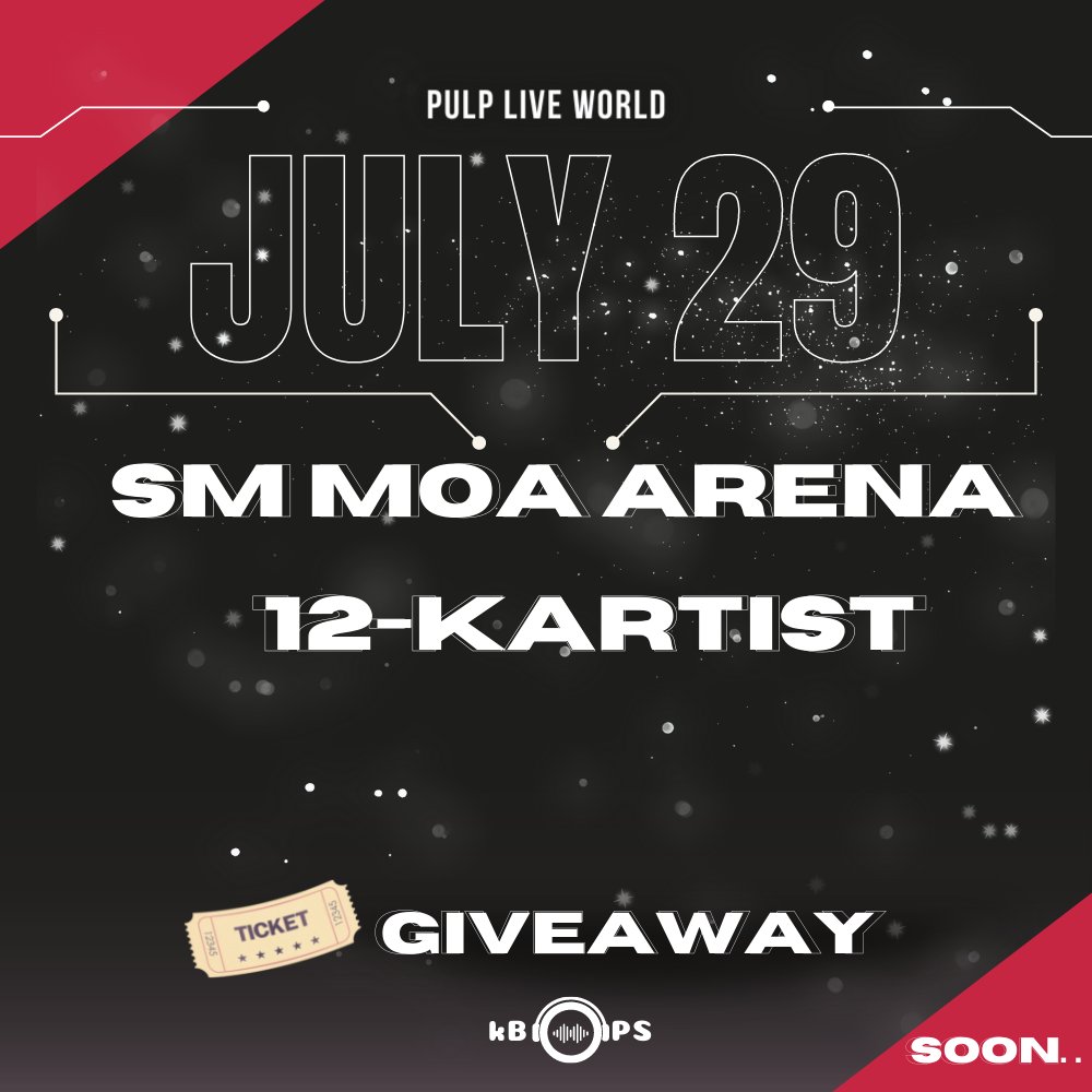 [📢] #kBOPS x <a href="/pulpliveworld/">PULP Live World</a> D-DAY! 

Any guess on 12-KArtist that will be participating on July 29?

We are giving away GA Ticket🎟 to our followers 🎉!

▶︎ Full Details will be posted after PULP Announcement!

12 K-Artists - 3 HRS - 1 STAGE
✅Follow <a href="/kBOPS_online/">kBOPS Support</a> for updates!