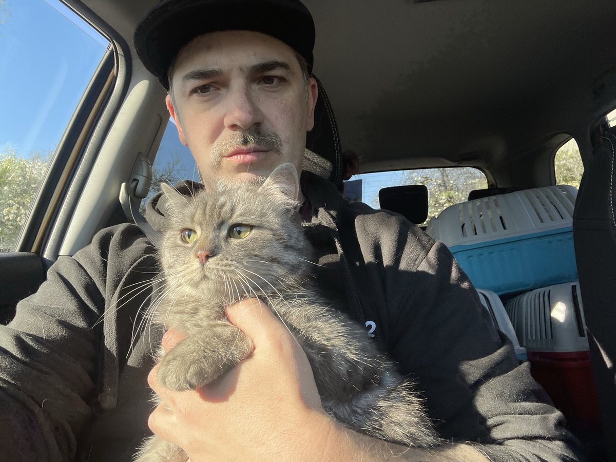 eugenehmg's tweet photo. This is Pickles. Why Pickles? Because we found him in basement of ruins that used to be his home, near the jars or pickles.  He’s now my fluffy little friend.   We really love him. He’s still afraid of loud noises.  But everything will be good ;) https://t.co/0i6irVzTMy