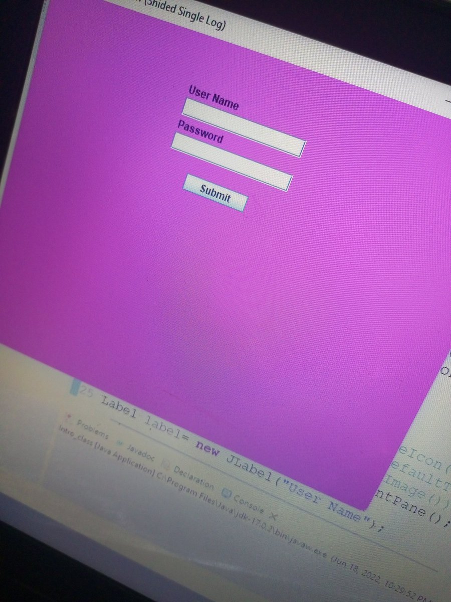 Mhabibuoswl241's tweet image. #JavaSwing
Starting java Swing!🙂🤭
@Samaira19634951