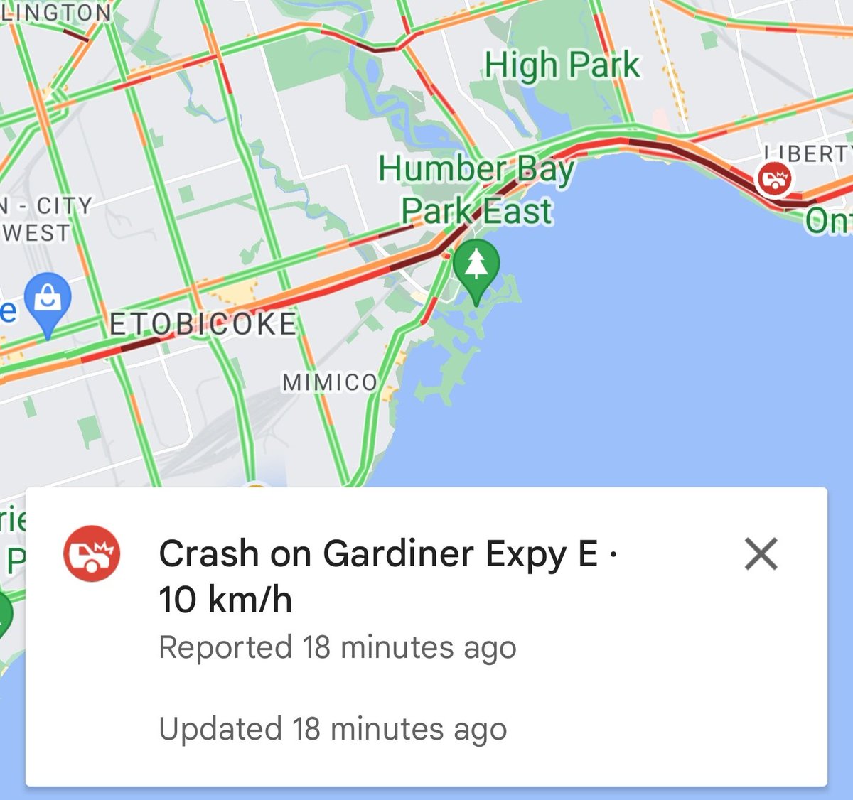 SteveBilicki's tweet image. Well, the gardiner into downtown is backed up the length of #ActiveTO plua all the way to the 427. Only thing is, there&apos;s no activeTO today, just a crash on the highway. Want to get rid of activeTO because it causes traffic? Get rid of at-fault drivers that crash. License, gone.