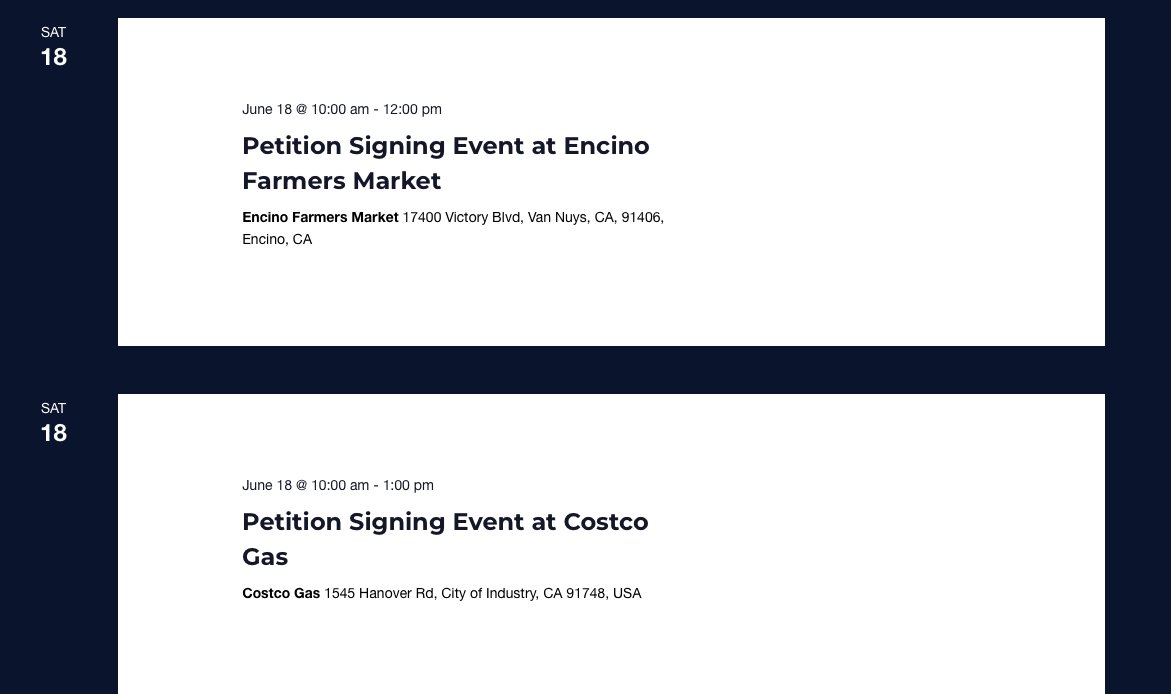 SIGNING LOCATIONS TODAY  - ENCINO AND CITY OF INDUSTRY - make the quick stop, it's worth saving lives for ourselves, people we love, and innocent residents of LA county!!!