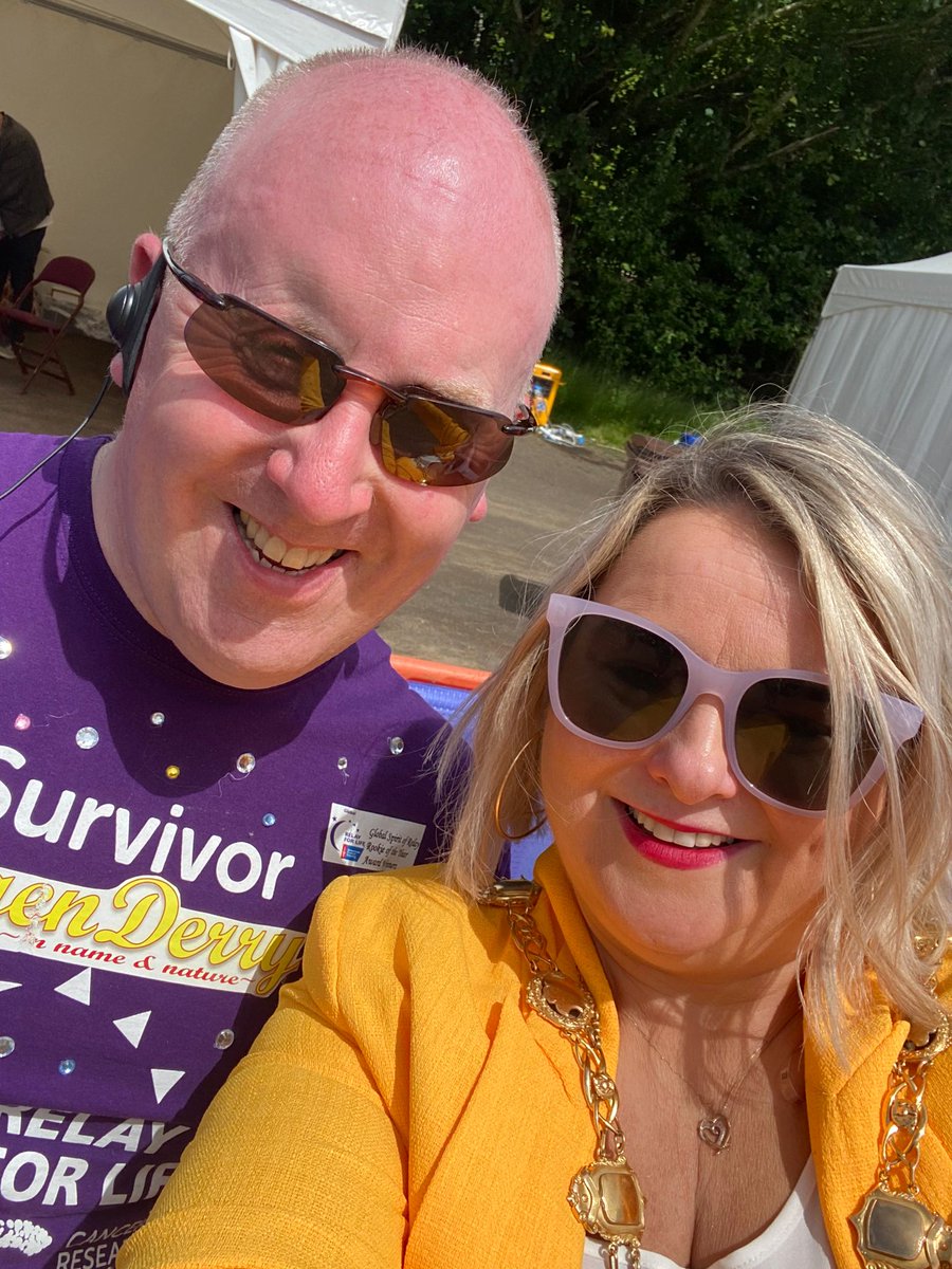 mayordcsdc's tweet photo. Good luck to all those taking part in the #relayforlife2022 event taking place today at St Columbโs Park. It was fantastic to meet some of the many local people who are fundraising for life-saving research into Cancer on behalf of family, friends and loved onesโค๏ธ https://t.co/6l8h9SBToA