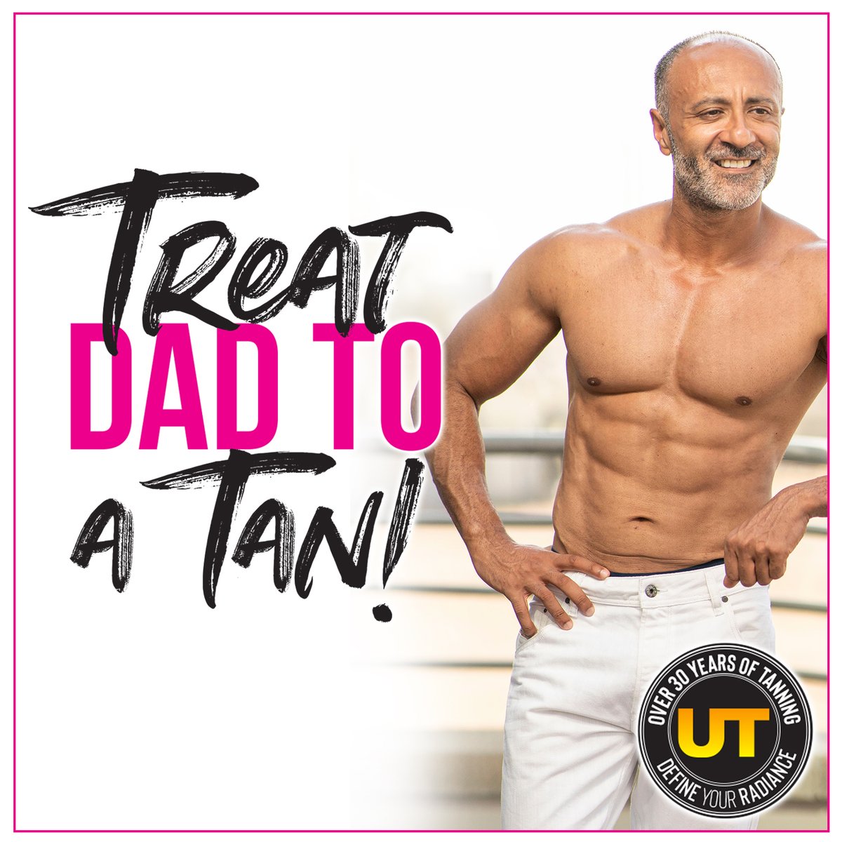 UltratanToday's tweet photo. Bring dad in for his Free Tan at #UltratanToday or tomorrow only! Also get 40% Off G Gentlemen, Coast, Command, Axis, Versus, and LVX bottles, and $19.95 off any membership you join! Cannot be combined with any discounts, coupons or offers. See salon for details. #FathersDay https://t.co/Xn5ixvZOiO