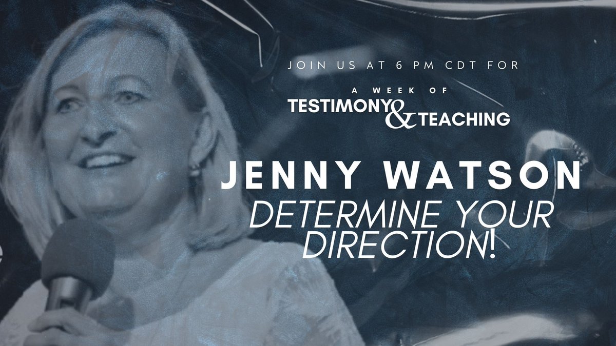 Jenny Watson will share about the devotional journey the Lord called her on for 30 days.  Our determination is key for following through and overcoming the voices of doubt that try halt our forward progress.

Join us online at 6 PM CDT - https://t.co/5roOKInPpU https://t.co/zPMNoI9Ohn