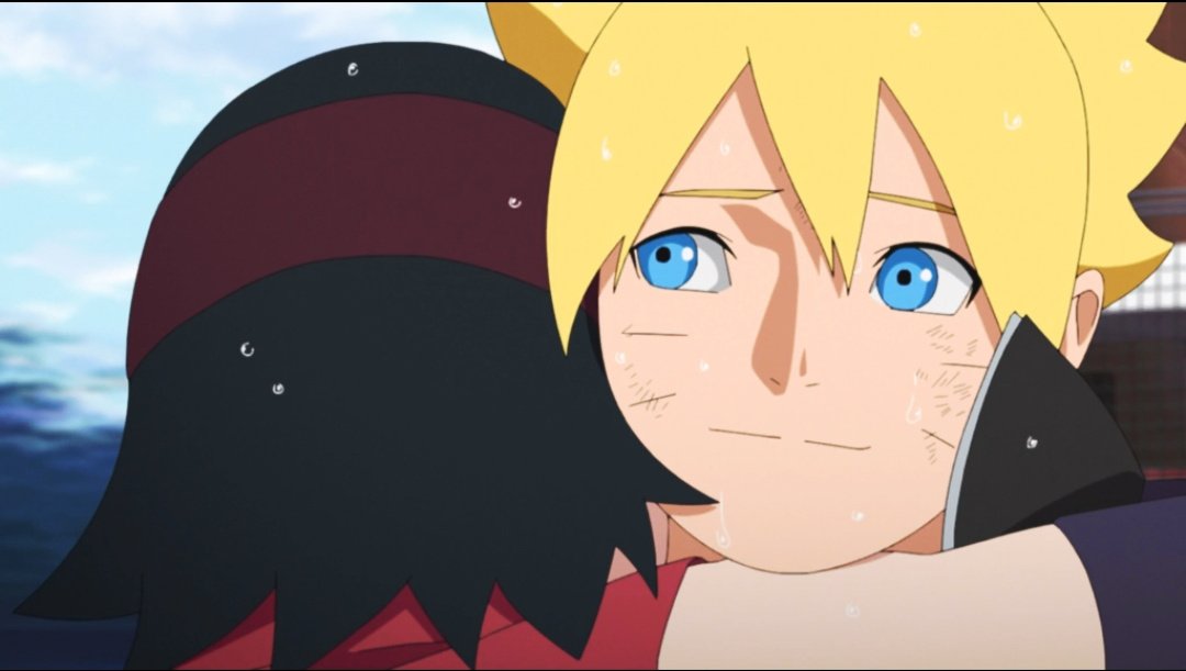 The best BoruSara moment in entire Series.. Sarada hugs Boruto. This ship is the Best ship in the entire Naruto/Boruto Series. BORUSARA FOREVER MY FRIENDS. 

i will not post anything else about the Episode until Sunday. If you want to watch the Episode, Text me. 

#BORUSARA