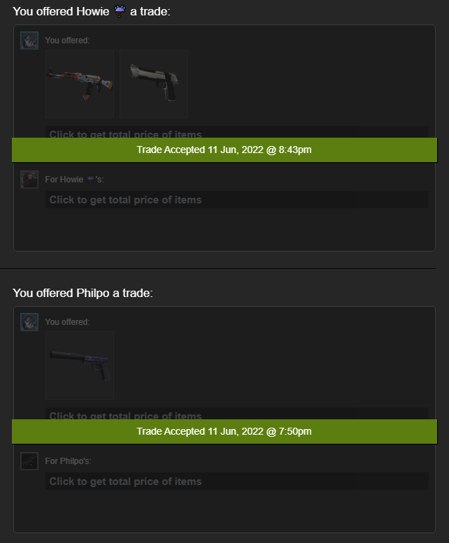 Skinz_Winz's tweet photo. Congrats to Howie &amp; Philpo the prize winners of the first ever SkinzWinz 1v1. Enjoy the skins :D. If you want a chance to win some prizes sign up for the next event https://t.co/1RNnZQRBmp next Sunday for a chance to win $50 in CSGO Skins. #CSGO #1v1 #tournament https://t.co/isLf6ywDBD