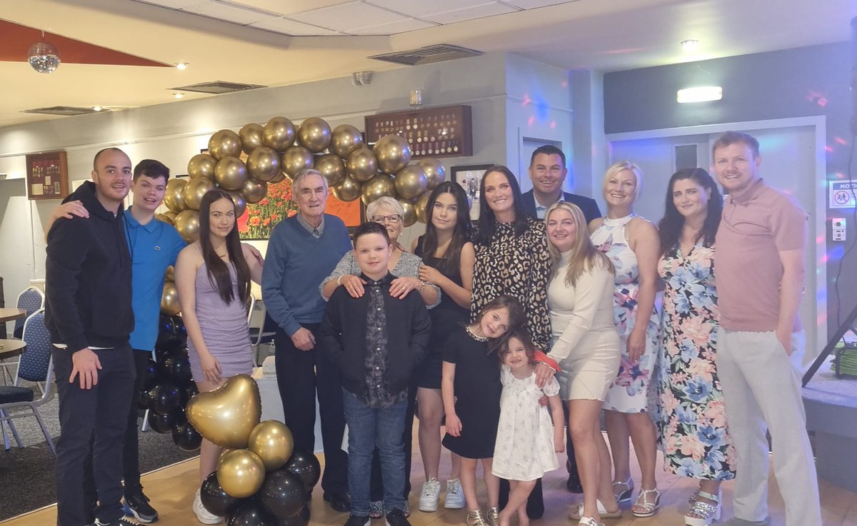Hughesy48's tweet photo. A great afternoon celebrating the golden wedding anniversary of @DustyH48's Mum and Dad. Congratulations Betty and Alex...β€οΈπ₯³π©πΌββ€οΈβπ¨πΌ #50yearsoflove #Family https://t.co/CNOJozwDkx