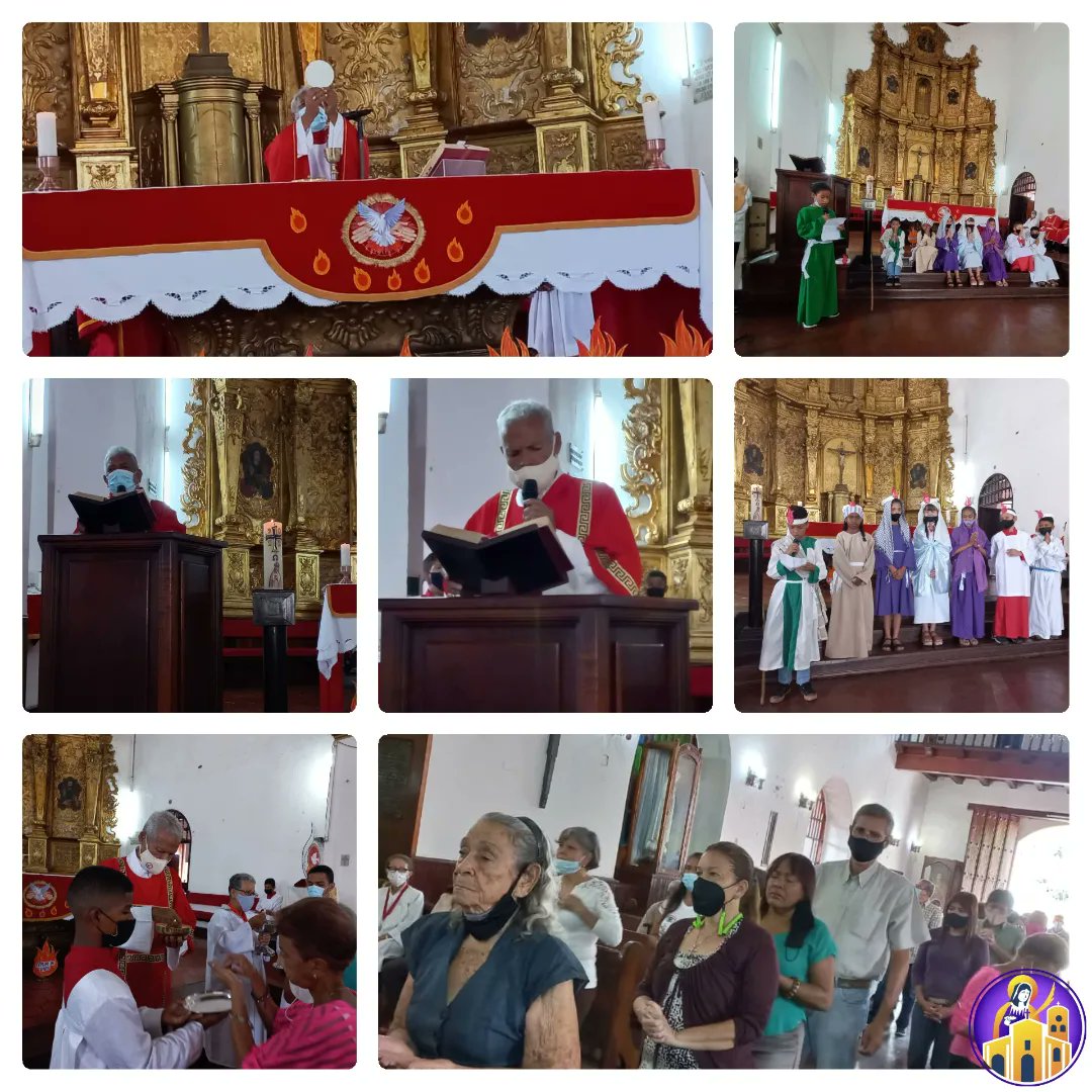 enmodoevangelio's tweet photo. ⛪ #Junio04 //: Celebración de Pentecostés, presidida por el Párroco Padre Carlos González, donde los niños de catequesis escenificaron Pentecostés: "La llegada del Espíritu Santo, en forma de lenguas de fuego, donde los apóstoles empezaron a hablar de las maravillas del Señor". https://t.co/Kyt0LFkPln