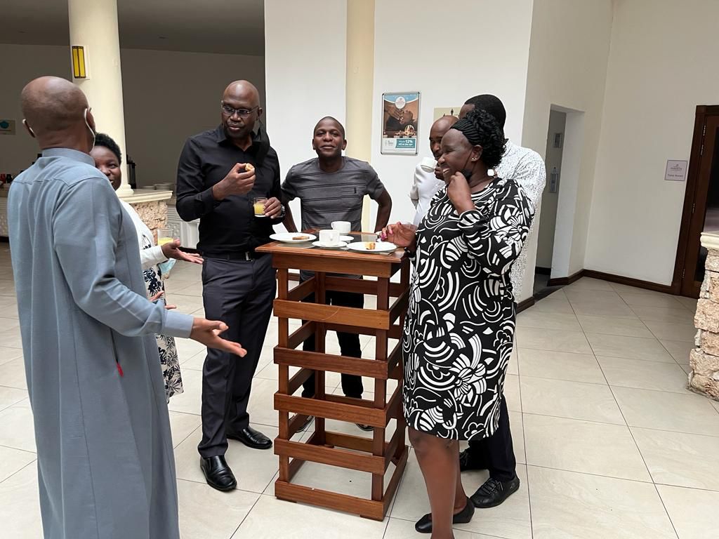 Members of the COVID-19 Health Emergency Response Project (CHERP) Project Management Team share a light moment at the tea-break during the just concluded quarter III review meeting. Establishment of the Kenya #NPHI is a major objective of CHERP <a href="/WorldBankKenya/">World Bank Kenya</a> <a href="/MOH_Kenya/">Ministry of Health</a>